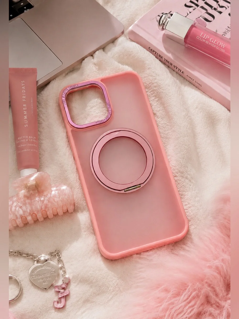Pink iPhone 12 Pro Max MagSafe Ring Stand Case Cute Barbiecore NIB
